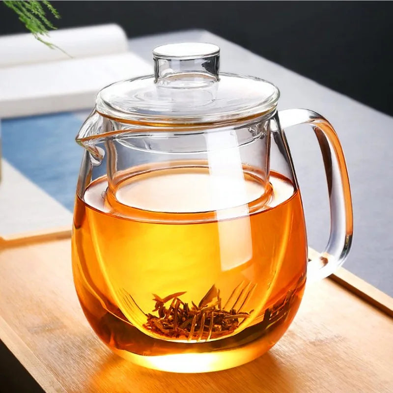 600/1200ml Household Teaware Glass Teapot For Stove Heat Resistant High Temperature Explosion Proof Tea Infuser Milk Tea Set