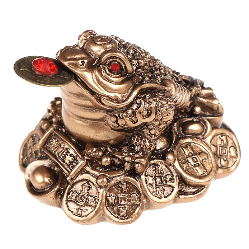 Feng Shui Toad Money LUCKY Fortune Wealth Chinese Golden Frog Toad Coin Home Office Decoration Tabletop Ornaments Lucky Gifts