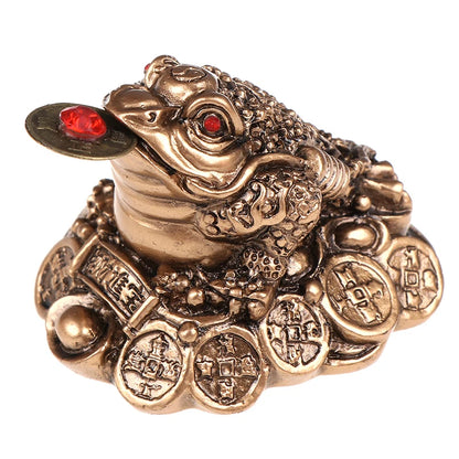 Feng Shui Toad Money LUCKY Fortune Wealth Chinese Golden Frog Toad Coin Home Office Decoration Tabletop Ornaments Lucky Gifts