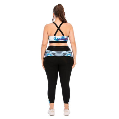 Yoga Sets Women&#39;s 2 Piece Set Leggings + Elastic Sports Bras Women Gym Clothing Fitness Sportswear Workout Seamless Sports Suits - MarvelouStoree