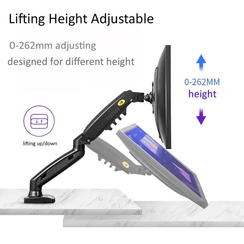 NB NEW F160 gas spring 17"-27"30" Dual Monitor Holder Arm desktop 360 rotate computer holder 2-9KG Monitor bracket USB3.0 port