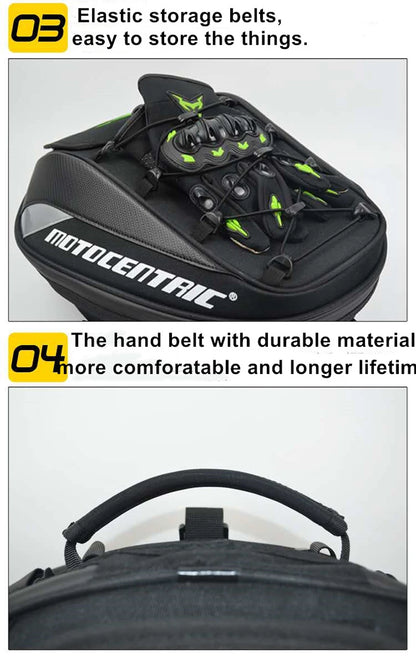 Motocentric Motorcycle High Capacity 37L Rider Backpack Multi-functional Rear Motorcycle Rear Seat Bag Casual Drop Leg Side Bag