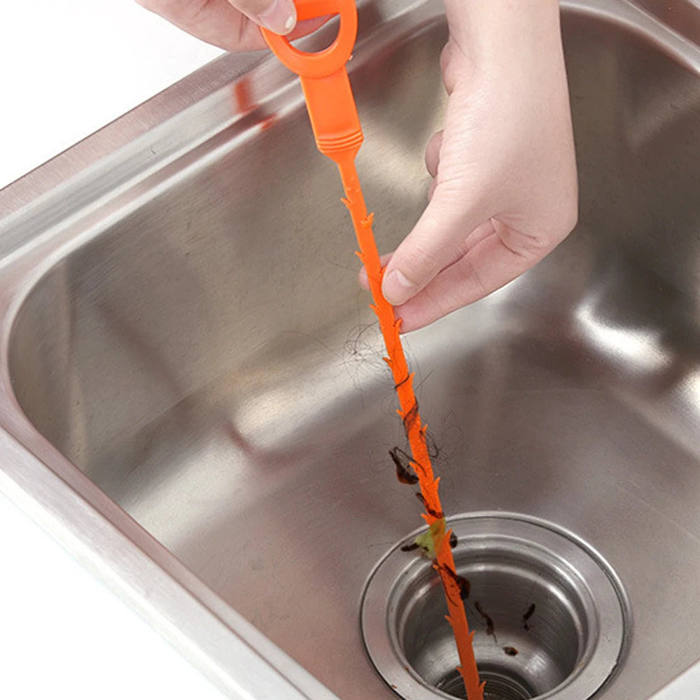 Kitchen Sink Cleaning Pipe Hook Cleaner Sticks Clog Remover Sewer Dredging Spring Pipe Hair Dredging Tool Bathroom Accessories