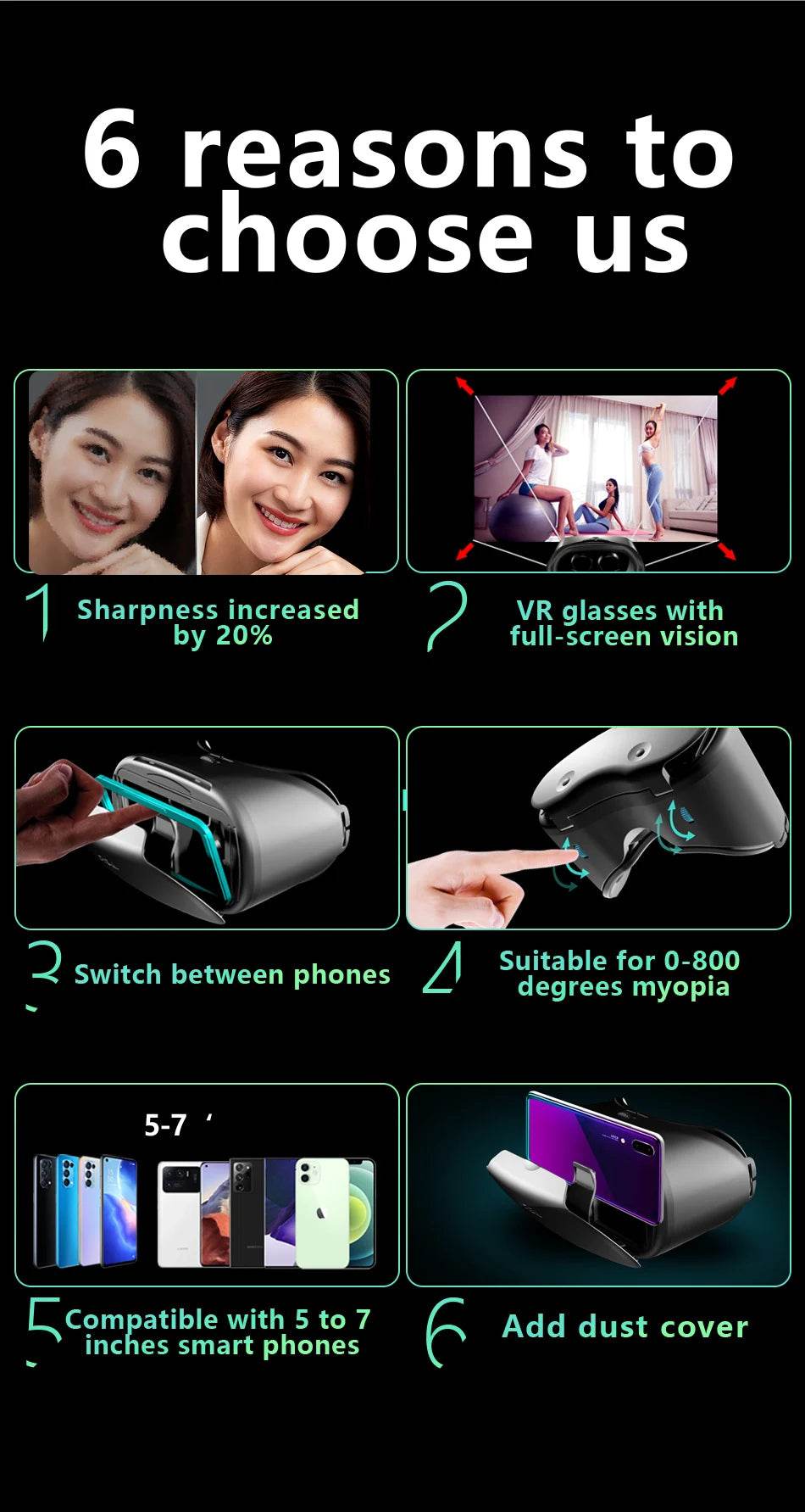 3D Virtual Reality VR Glasses For iPhone Android Smartphone Cell Mobile Phone Helmet Headset Wirth Real With Controller Lenses - MarvelouStoree