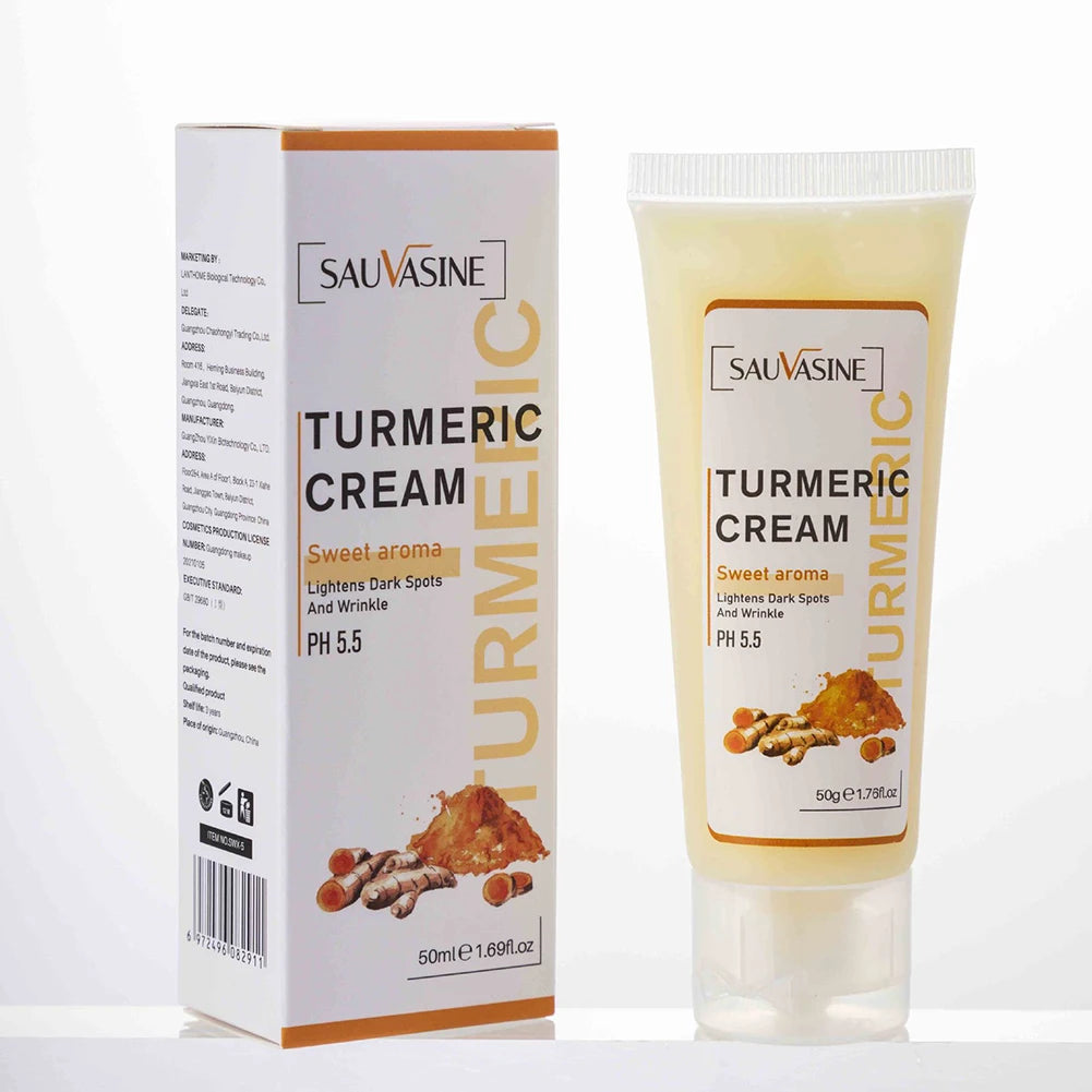 Turmeric Face Care Sets Turmeric Facial Acne Cleansing Cream Fade Dark Spots Turmeric Serum Anti-Aging Skin Moisturizing 5pcs