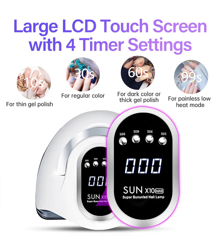 66LEDs Powerful UV LED Nail Dryer For Drying Nail Gel Polish Portable Design With Large LCD Touch Screen Smart Sensor Nail Lamp