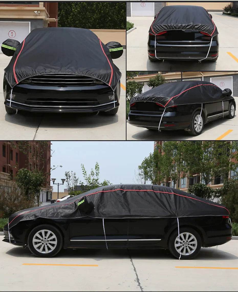 Universal Half Car Cover Waterproof Outdoor Cover Oxford Sun Rain Uv Protection Dustproof Snowproof Car Body Cover for SUV Sedan - MarvelouStoree