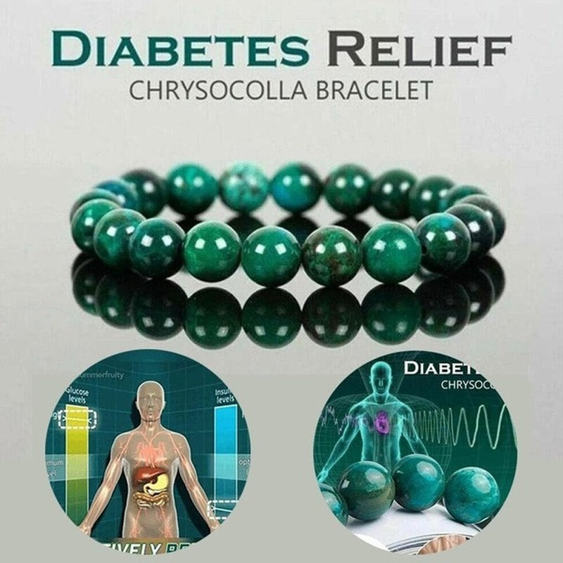 8mm Chrysocolla Malachite Bracelets for Women Men Natural Stone Beads Bracelet Round Shape Diabetes Relief Bracelet Jewelry Gift