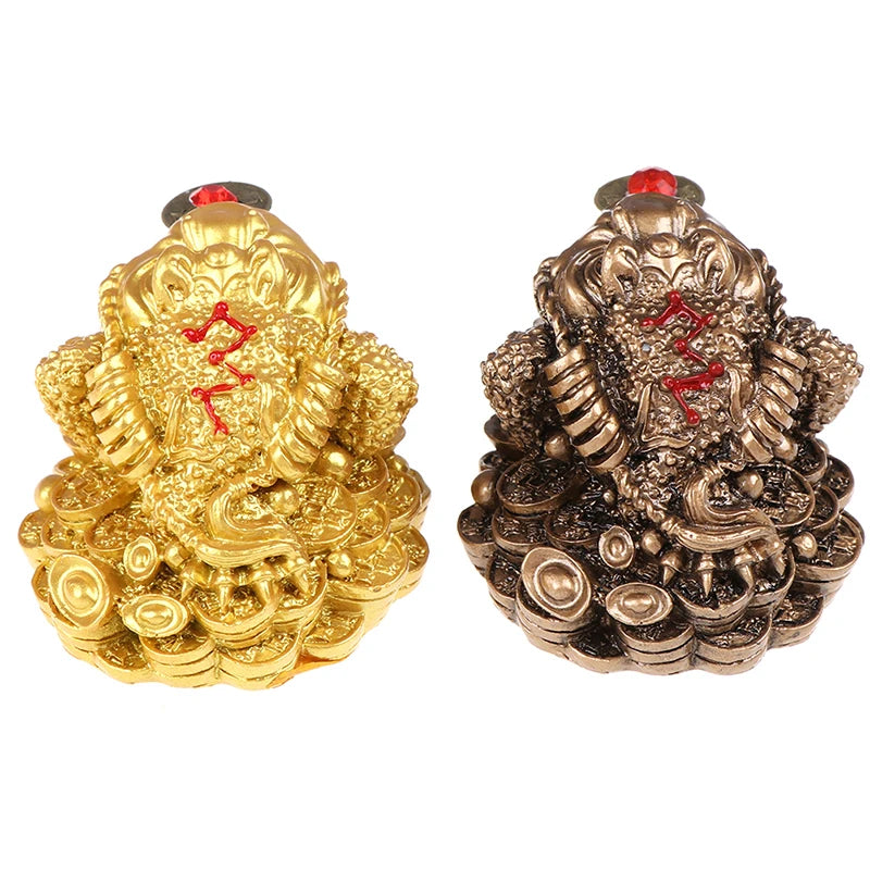 Feng Shui Toad Money LUCKY Fortune Wealth Chinese Golden Frog Toad Coin Home Office Decoration Tabletop Ornaments Lucky Gifts