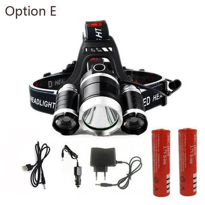 Headlamp 90 degree high Led lighting Head Lamp 4 mode XML T6/R5 LED Headlamp Headlight Camping Fishing headlight Torch Lanterna - MarvelouStoree