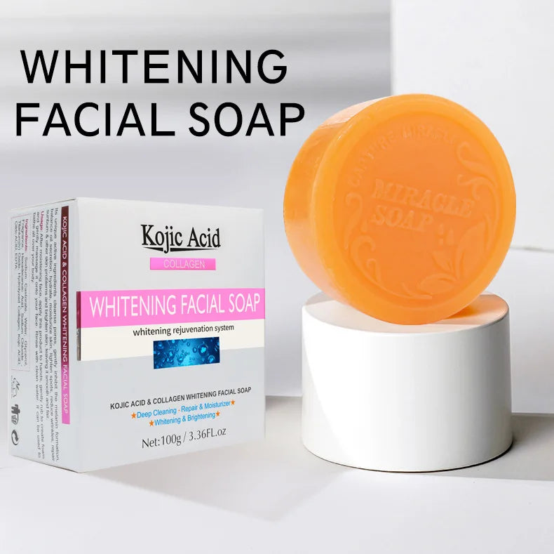 Kojic Acid Collagen Whitening Facial Soap Deeep Cleaning Repair Moisturizer Brightening 100g/3.36 FL.oz