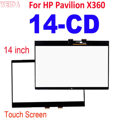 WEIDA Touch Digitizer For HP Pavilion X360 14-CD 14 CD Series 14M-CD Laptops Touch Screen Replacemnt Panel 14"