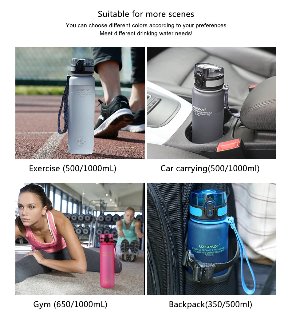 Hot Sale 500/1000ML Sports Water Bottle Shaker Outdoor Travel Portable Leakproof Drinkware Tritan Plastic Drink Bottle BPA Free