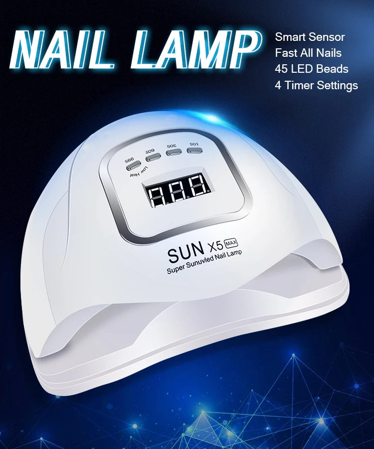 66LEDs Powerful UV LED Nail Dryer For Drying Nail Gel Polish Portable Design With Large LCD Touch Screen Smart Sensor Nail Lamp