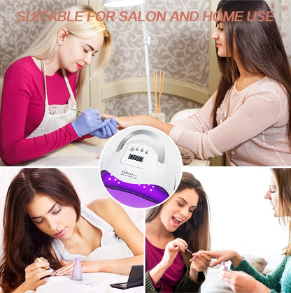 66LEDs Powerful UV LED Nail Dryer For Drying Nail Gel Polish Portable Design With Large LCD Touch Screen Smart Sensor Nail Lamp