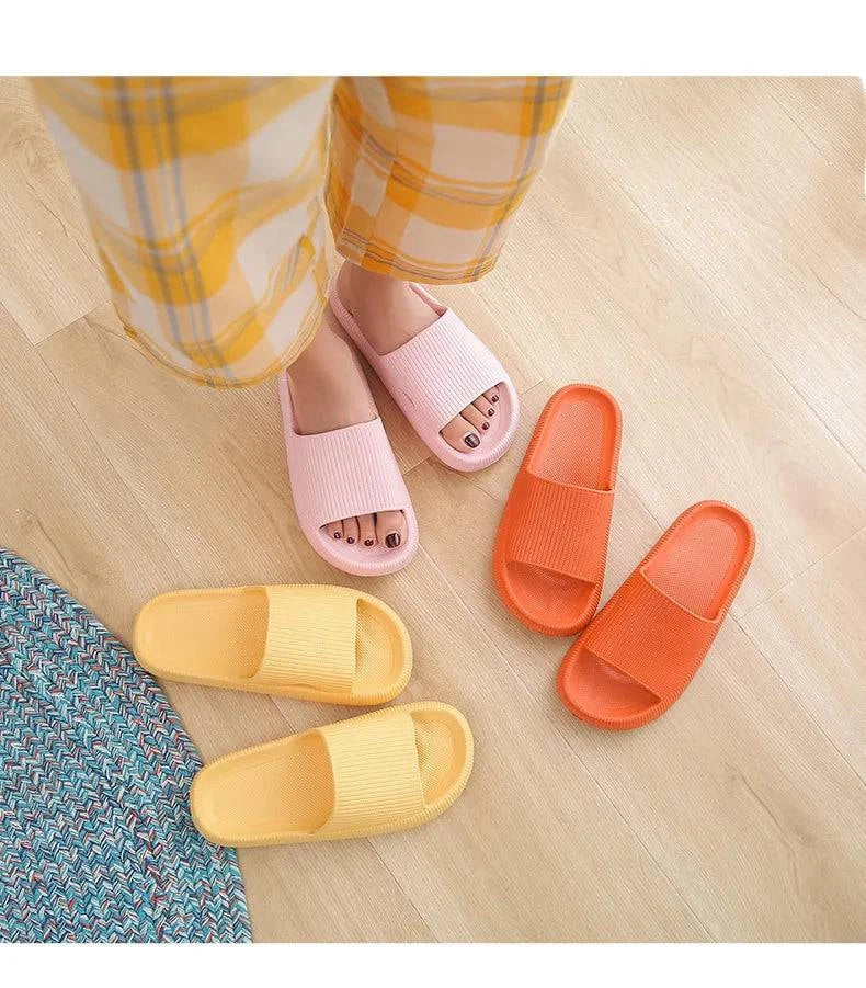 Thick Platform Bathroom Home Slippers Women Fashion Soft Sole EVA Indoor Slides Woman Sandals 2023 Summer Non-slip Flip Flops - MarvelouStore