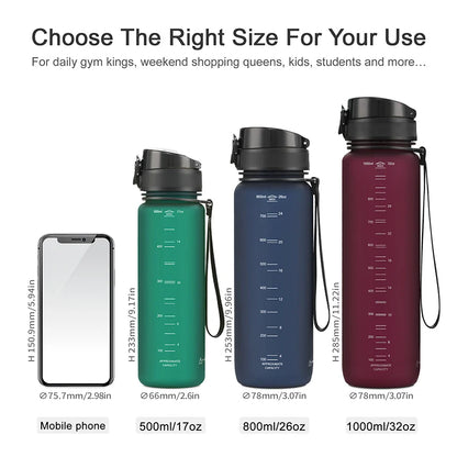 New 500/1000ml Sports Water Bottle Portable Leakproof Shaker Drinkware Outdoor Tour Gym Fitness Cup Tritan Plastic Jugs BPA Free