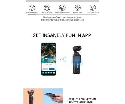 Feiyutech Feiyu Pocket 2 Gimbal Action Camera 4K Sports Camera 60fps Video Shooting Cam 6Axis Hybrid Handheld Gimbal Stabilizer