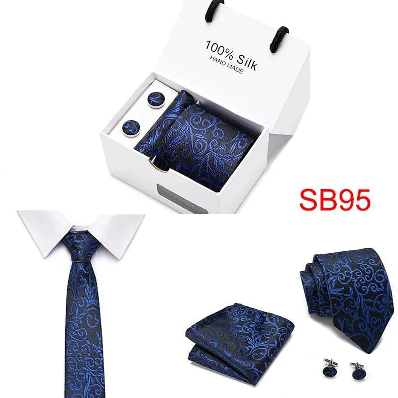 New Plaid men ties set Extra Long Size 145cm*7.5cm Necktie navy blue Paisley Silk Jacquard Woven Neck Tie Suit Wedding Party