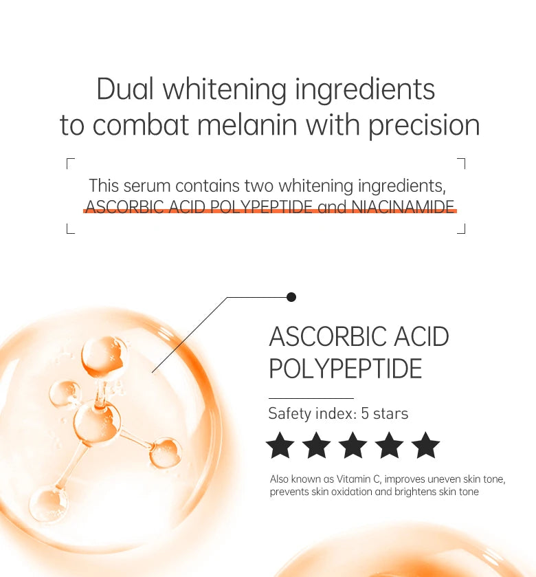 JoyPretty Vitamin C for Face Whitening Dark Spots Removal Cream Skincare Kits Eye Lightening Moisturizing Facial Serum Skin Care