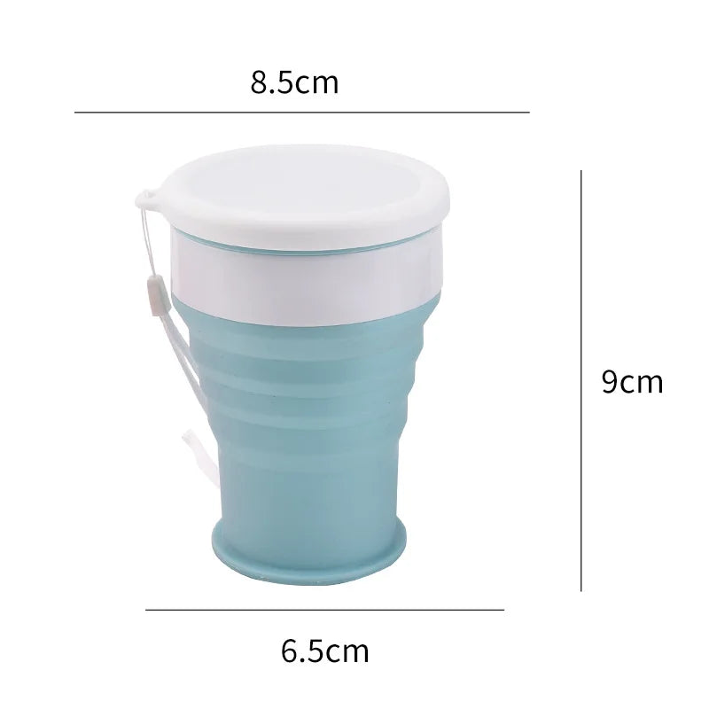 200Ml Silicone Folding Glass Camping Travel Mug Portable Telescopic Coffee Cup Outdoor Water Cup Folding Water Bottle Drinkware