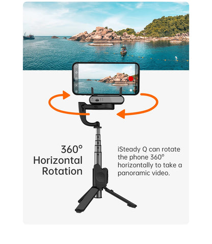 Hohem iSteady Q Handheld Gimbal Stabilizer Phone Selfie Stick Extension Rod Adjustable Tripod with Remote Control for Smartphone