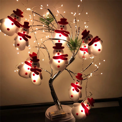 Snowman Christmas Tree LED Garland String Lights