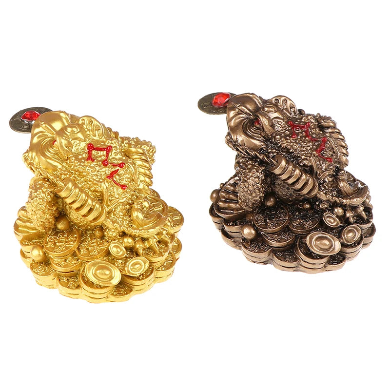 Feng Shui Toad Money LUCKY Fortune Wealth Chinese Golden Frog Toad Coin Home Office Decoration Tabletop Ornaments Lucky Gifts