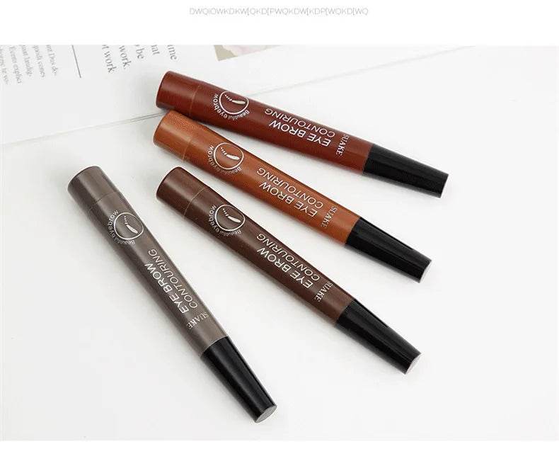 4D Microblading Eyebrow Pen 4 Forks Tip Eyebrow Tattoo Pencil Long Lasting Fine Sketch Liquid Eye Brow Make Up - MarvelouStoree