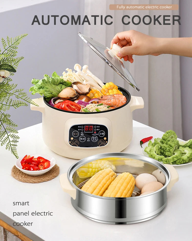 DMWD 3L 110V 220V Non-stick rice cooker Multifunctional hotpot with steamer insulation fast heating electric multiccoker 2 layer