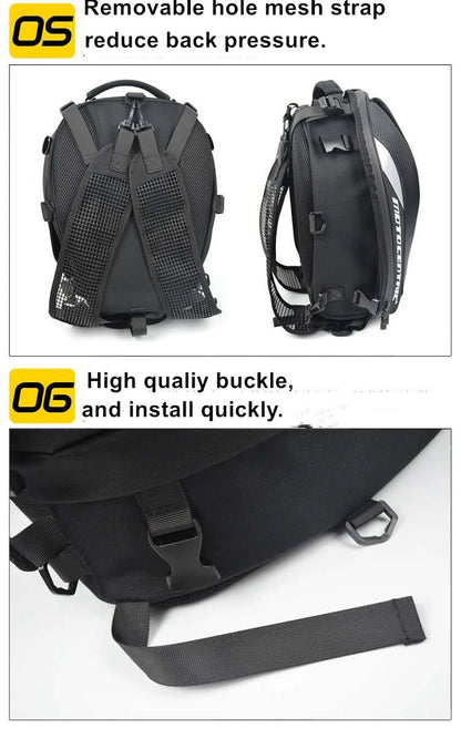 Motocentric Motorcycle High Capacity 37L Rider Backpack Multi-functional Rear Motorcycle Rear Seat Bag Casual Drop Leg Side Bag