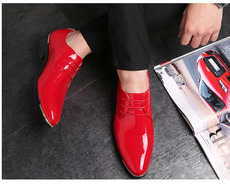 2023 Classic Men Luxury Business Shoes Derby Gentleman Honorable Oxford Mens Red White Men Party Shoes for Men Dress Shoes