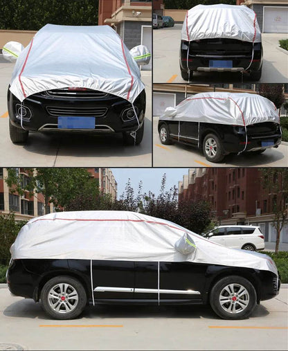 Universal Half Car Cover Waterproof Outdoor Cover Oxford Sun Rain Uv Protection Dustproof Snowproof Car Body Cover for SUV Sedan - MarvelouStoree