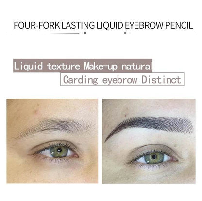 4D Microblading Eyebrow Pen 4 Forks Tip Eyebrow Tattoo Pencil Long Lasting Fine Sketch Liquid Eye Brow Make Up - MarvelouStoree