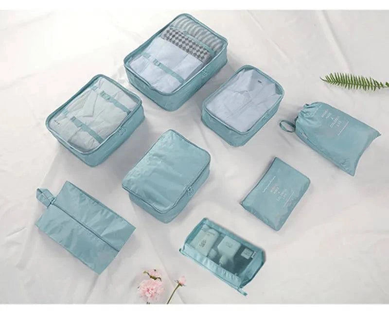 8Pcs/set Large Capacity Luggage Storage Bags For Packing Cube Clothes Underwear Cosmetic Travel Organizer Bag Toiletries Pouch - MarvelouStore