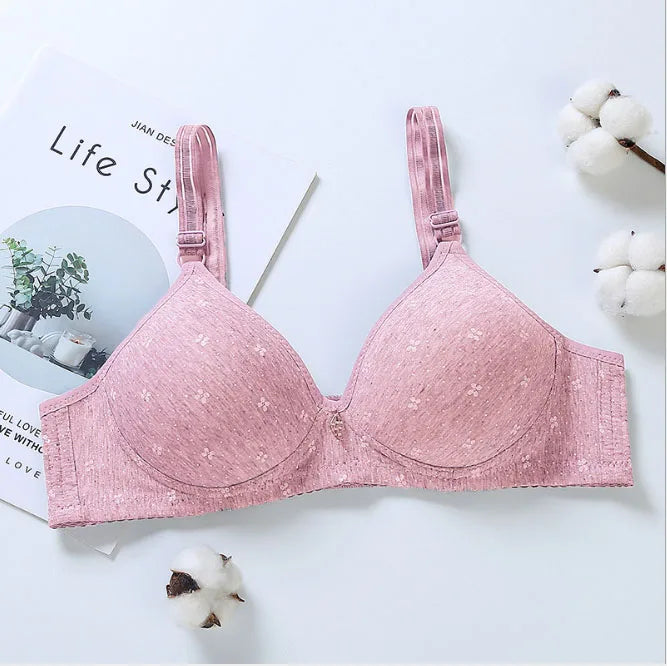 5 Colors bralette cotton soft cotton bra hot daughter young girl students sexy Lace Bralette tops wire free lingerie push up C09