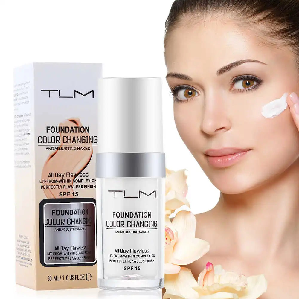 TLM Foundation Magic Color Changing Foundation Liquid Soft Matte Long Lasting Hydrating Makeup Base maquiagem