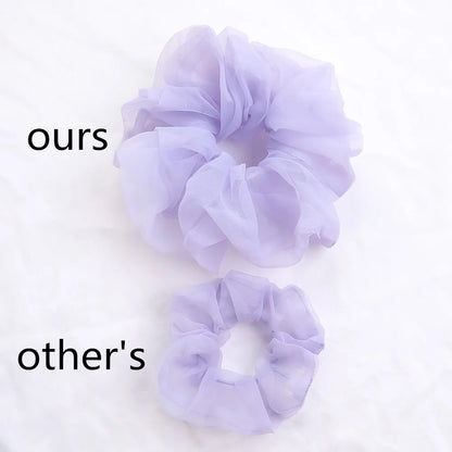 2020Korea Big Size Organza Hair Scrunchies For Women Elastic Hair Bands Girls Headwear Ponytail Holder Hair Tie Hair Accessories