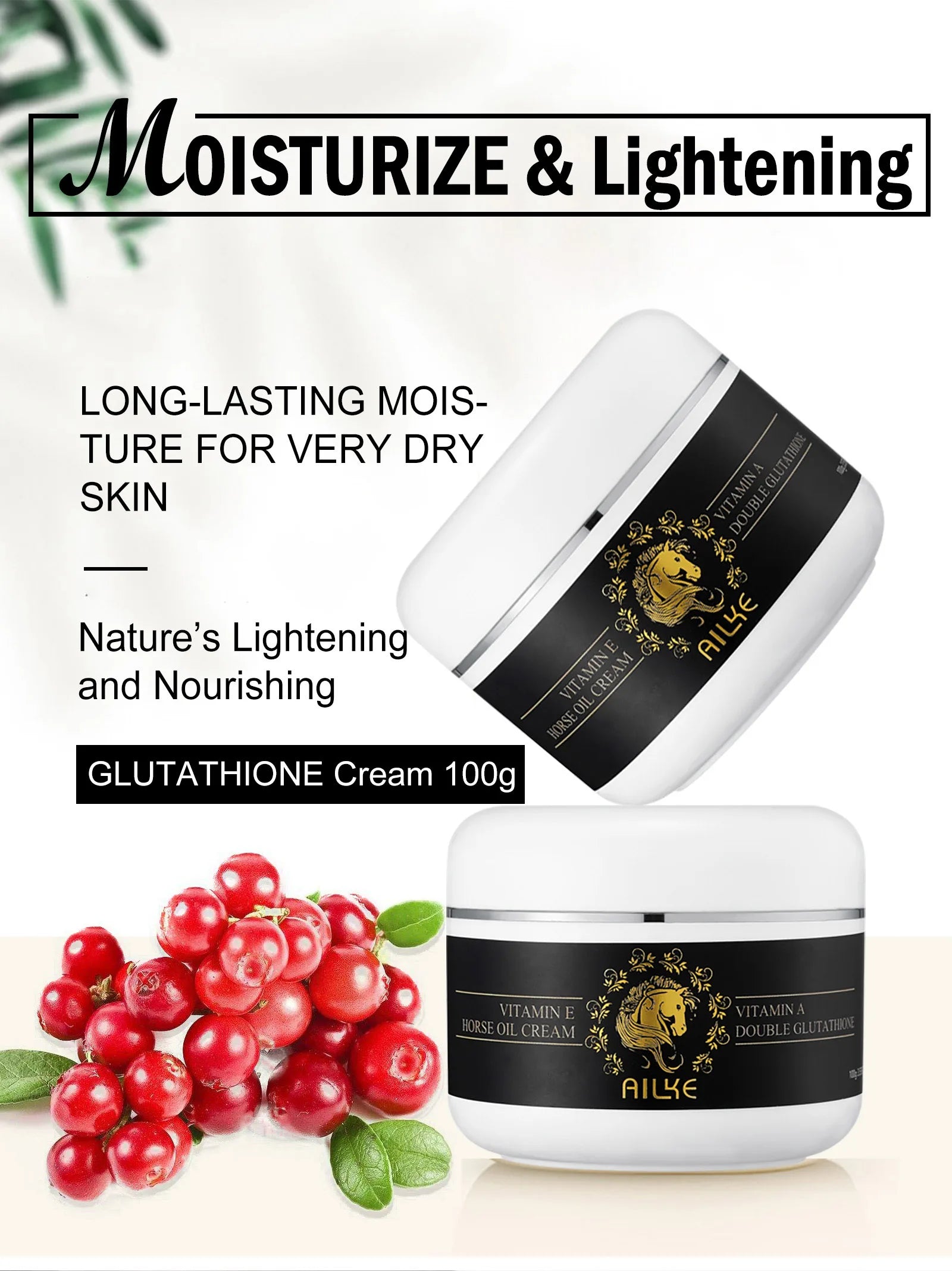 AILKE Bleaching Whitening Anti Wrinkle Lotion Cream,Use For Face And Body With Nicotinamide Glutathione Huge Bottle 500ml/16.9OZ