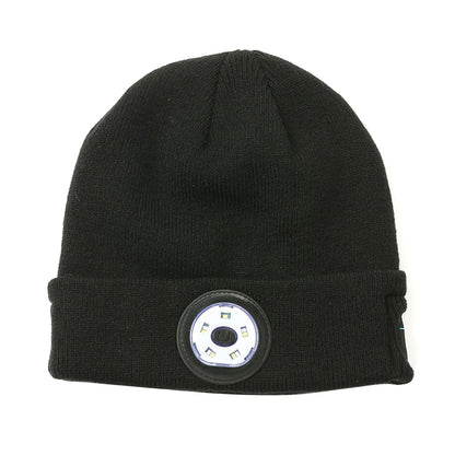 Winter Beanie Hat Unisex Beanie Soft Black Knitted Hat Wireless Bluetooth 5.0 Smart Cap Stereo Headphone Headset with LED Light