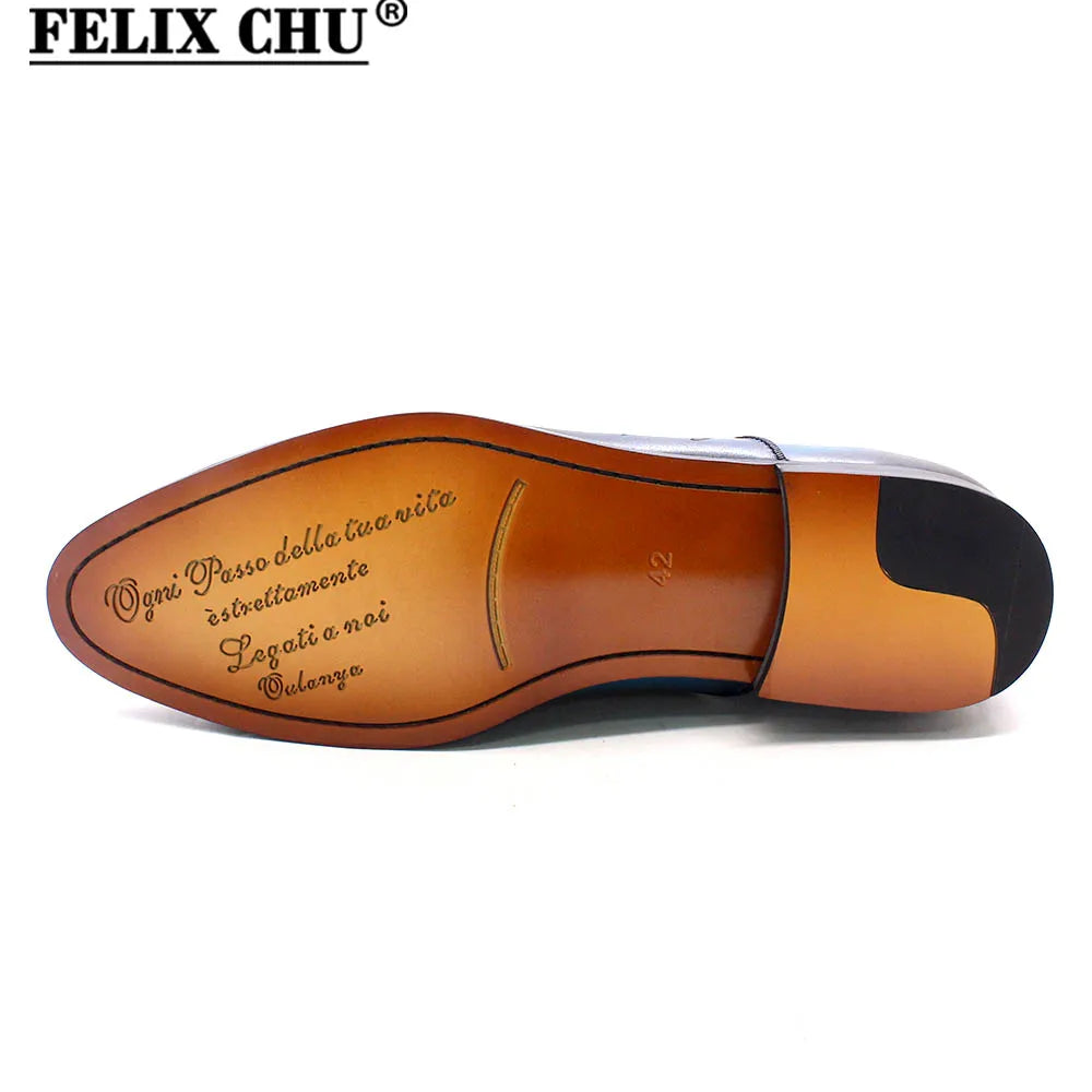 Italian Style Men Loafers Shoes Handmade Letter Print High Quality Genuine Leather Dress Shoes for Men Business Formal Shoes