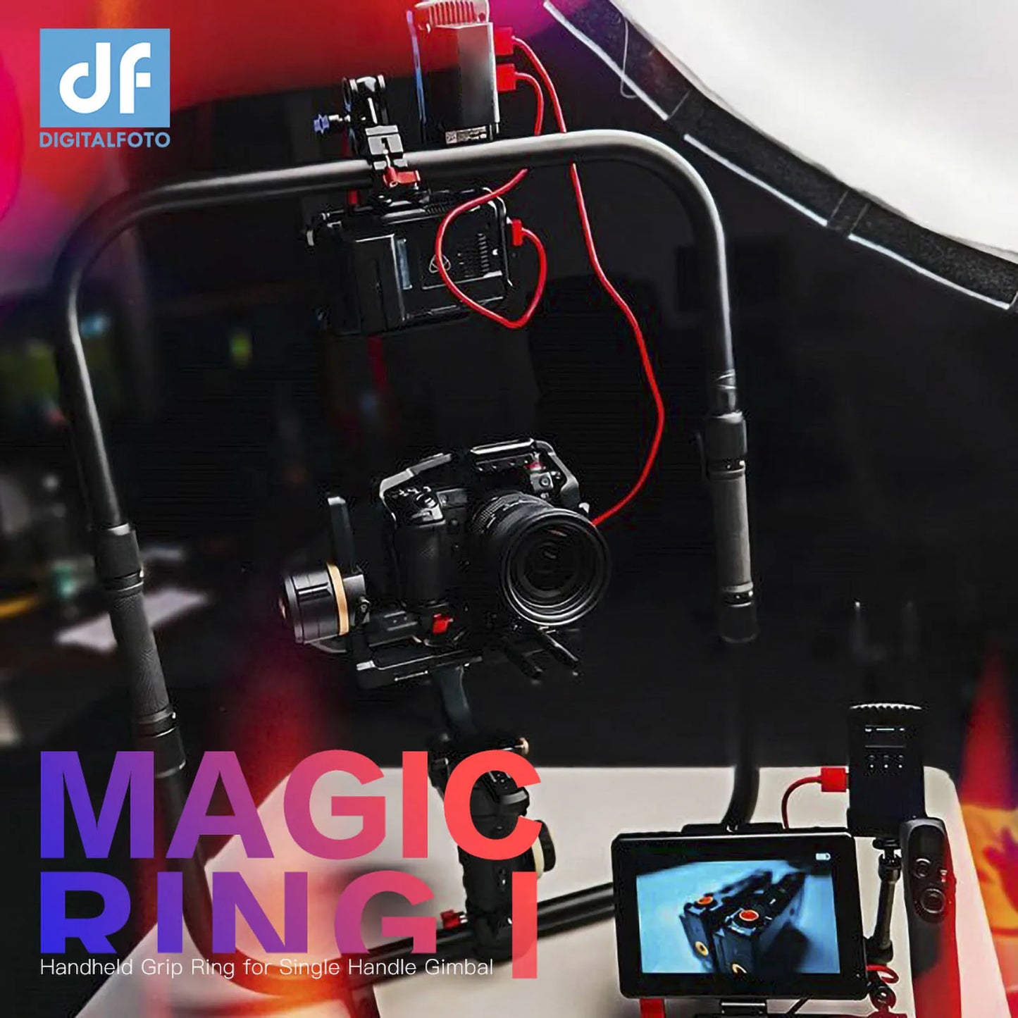 DF DIGITALFOTO Magic Ring I Professional Stabilizer Dual Handle Grip Ring for Single Handle Gimbal Stabilizer Crane 2S 3S RONIN