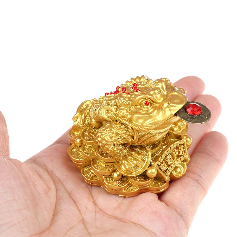 Feng Shui Toad Money LUCKY Fortune Wealth Chinese Golden Frog Toad Coin Home Office Decoration Tabletop Ornaments Lucky Gifts