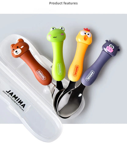 Tableware Cartoon Kids Spoon and Fork Set Dessert Spoon for Children Fork Baby Gadgets Children's Cutlery for Kids