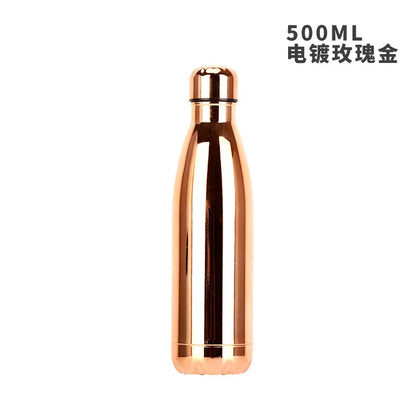 Free Custom Logo Name Double-Wall Insulated Vacuum Flask Stainless Steel Water Bottle BPA  Thermos for Sport  Bottles