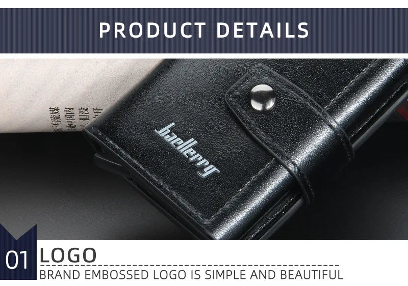 2023 Rfid Men Card Wallets Free Name Customized Hasp Small Card Wallets PU Leather Slim Mini Wallet Qaulity Male Purses