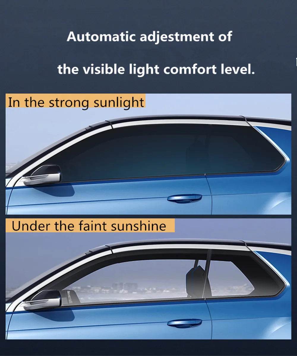 Marveloustoree 45%-75%VLT 50cmx200cm Photochromic Film Car Home Glass Window Tint Sunshade Smart Optically-Controlled Car Accessories - MarvelouStoree