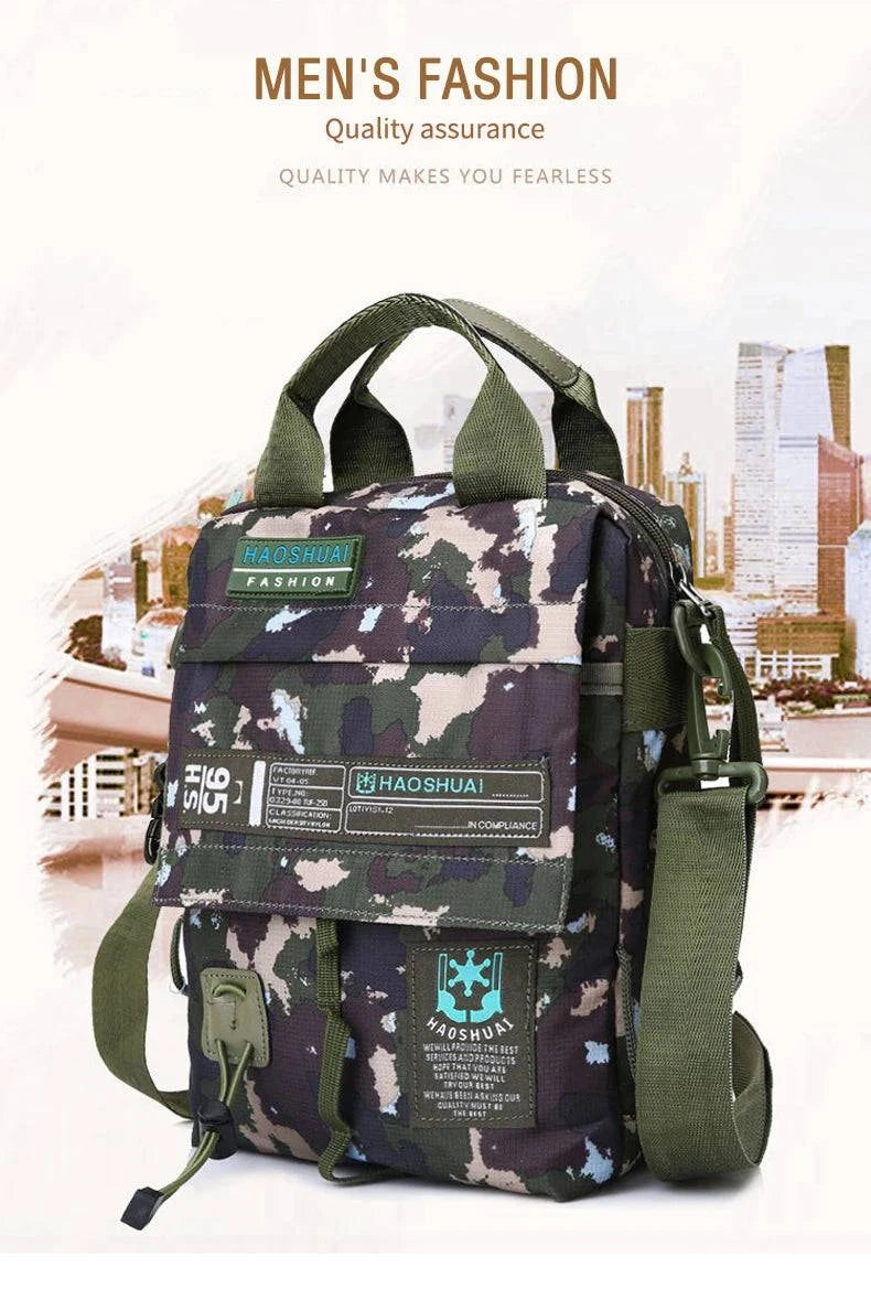 Men's Bag Messenger Bag Male Waterproof Nylon Camouflage Satchel Over the Shoulder Crossbody Bags Handbag Mini Briefcase XA99WC - MarvelouStore