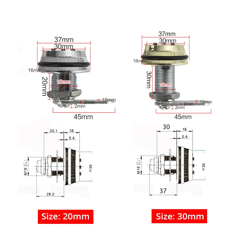 KAK Combination Cabinet Lock Black/Silver Zinc Alloy Password Locks Security Home Automation Cam Lock For Mailbox Cabinet Door