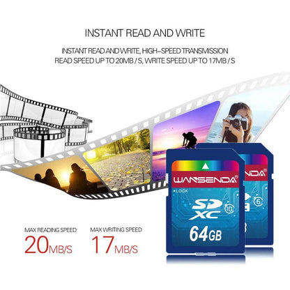 Original Wansenda Full Size SD Card 4GB 8GB 16GB 32GB 64GB Flash Memory Card SDHC SDXC Card for Digital Devices File Storage - MarvelouStoree